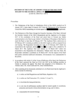 OSCE Panel of Adjudicators Decision 1/2017 OSCE Panel of Adjudicators Decision 1/2017