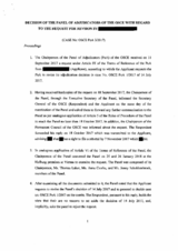 OSCE Panel of Adjudicators Decision 3/2017 OSCE Panel of Adjudicators Decision 3/2017