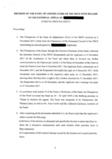 OSCE Panel of Adjudicators Decision 4/2017 OSCE Panel of Adjudicators Decision 4/2017