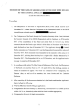 OSCE Panel of Adjudicators Decision 5/2017 OSCE Panel of Adjudicators Decision 5/2017