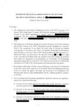 OSCE Panel of Adjudicators Decision 1/2018 OSCE Panel of Adjudicators Decision 1/2018