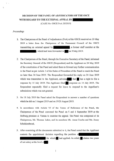 OSCE Panel of Adjudicators Decision 20/2019 OSCE Panel of Adjudicators Decision 20/2019