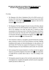 OSCE Panel of Adjudicators Decision 46/2019 OSCE Panel of Adjudicators Decision 46/2019