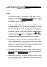 OSCE Panel of Adjudicators Decision 47/2019 OSCE Panel of Adjudicators Decision 47/2019