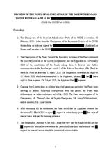 OSCE Panel of Adjudicators Decision 1/2020 OSCE Panel of Adjudicators Decision 1/2020