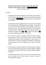 OSCE Panel of Adjudicators Decision 03/2020 OSCE Panel of Adjudicators Decision 03/2020