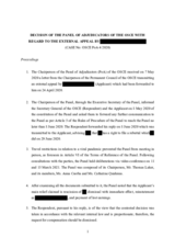 OSCE Panel of Adjudicators Decision 04/2020 OSCE Panel of Adjudicators Decision 04/2020