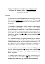 OSCE Panel of Adjudicators Decision 06/2020 OSCE Panel of Adjudicators Decision 06/2020