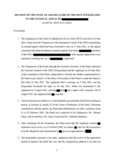 OSCE Panel of Adjudicators Decision 02/2021 OSCE Panel of Adjudicators Decision 02/2021