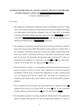 OSCE Panel of Adjudicators Decision 04/2021 OSCE Panel of Adjudicators Decision 04/2021