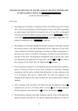 OSCE Panel of Adjudicators Decision 05/2021 OSCE Panel of Adjudicators Decision 05/2021