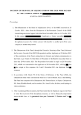 OSCE Panel of Adjudicators Decision 06/2021 OSCE Panel of Adjudicators Decision 06/2021