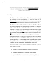 OSCE Panel of Adjudicators Decision 1/2024 OSCE Panel of Adjudicators Decision 1/2024