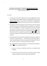 OSCE Panel of Adjudicators Decision 1/2023 OSCE Panel of Adjudicators Decision 1/2023