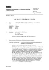 Journal de la 1482ème séance plénière du Conseil permanent
