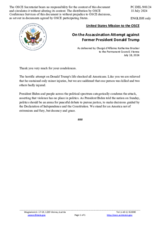 Statement by the Delegation of the United States of America on the assassination attempt against former President Donald Trump
