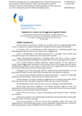 Statement by the Delegation of Ukraine on the Russian Federation’s ongoing aggression against Ukraine