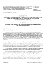 Statement by the Delegation of the Russian Federation in response to the address by the Secretary General of the Council of Europe, Ms. Marija Pejčinović Burić