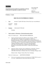 Journal de la 1084ème séance plénière du Forum pour la coopération en matière de sécurité