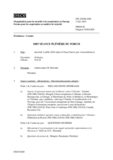 Journal de la 1083ème séance plénière du Forum pour la coopération en matière de sécurité