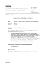 Journal de la 1082ème séance plénière du Forum pour la coopération en matière de sécurité
