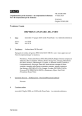 Giornale della 1082a Seduta plenaria del Foro di cooperazione per la sicurezza