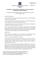 Statement by the Delegation of Norway on the Russian Federation’s ongoing aggression against Ukraine