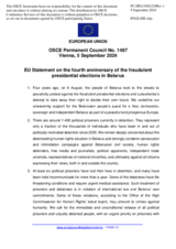 Statement by the Hungarian EU Presidency on the 4th anniversary of the fraudulent presidential election in Belarus