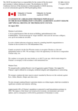 Statement by the Delegation of Canada on the Russian Federation’s ongoing aggression against Ukraine