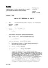 Journal de la 1085ème séance plénière du Forum pour la coopération en matière de sécurité