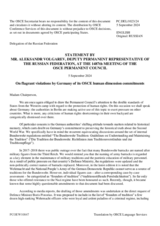Statement by the Delegation of the Russian Federation on the continued violations by Germany of its OSCE human dimension commitments