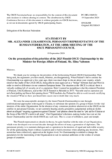 Statement by the Delegation of the Russian Federation in response to the address by the Minister for Foreign Affairs of Finland, H.E. Ms. Elina Valtonen