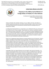 Statement by the Delegation of the United States of America in response to the address by the Minister for Foreign Affairs of Finland, H.E. Ms. Elina Valtonen