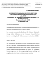 Statement by the Delegation of Japan in response to the address by the Minister for Foreign Affairs of Finland, H.E. Ms. Elina Valtonen