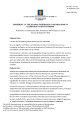 Statement by the Delegation of Norway, also on behalf of Canada and Ukraine, on the Russian Federation’s ongoing aggression against Ukraine