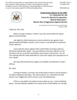 Statement by the Delegation of the United States of America on the Russian war of aggression against Ukraine