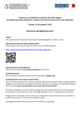 Conference on Media Freedom in the OSCE Region - Practical information note
