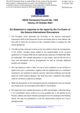 Statement by the Hungarian EU Presidency in response to the address by the Co-Chairs of the Geneva International Discussions