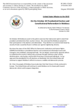 Statement by the Delegation of the United States of America on the results of the first round of the presidential election and constitutional referendum on accession to the European Union, held in Moldova on 20 October 2024