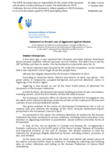 Statement by the Delegation of Ukraine on the Russian Federation’s ongoing aggression against Ukraine