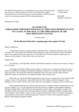 Statement by the Delegation of Canada on the Russian Federation’s ongoing aggression against Ukraine