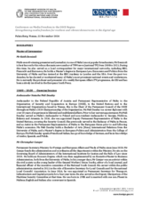 Conference on Media Freedom in the OSCE Region Speakers' Biographies