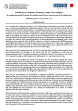 Conference on Media Freedom in the OSCE Region Concept Note and Agenda