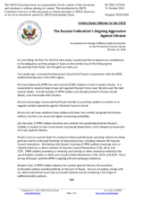 Statement by the Delegation of the United States of America on the Russian Federation’s ongoing aggression against Ukraine