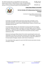 Statement by the Delegation of the United States of America on the parliamentary elections in Georgia, held on 26 October 2024