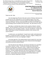 Statement by the Delegation of the United States of America on the Russian war of aggression against Ukraine