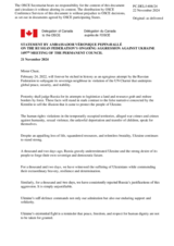 Statement by the Delegation of Canada on the Russian Federation’s ongoing aggression against Ukraine