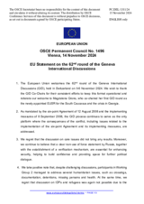Statement by the Hungarian EU Presidency on the 62nd round of the Geneva International Discussions, held on 5 and 6 November 2024