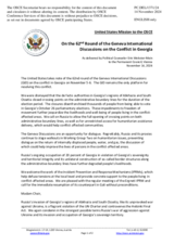 Statement by the Delegation of the United States of America on the 62nd round of the Geneva International Discussions, held on 5 and 6 November 2024