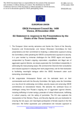 Statement by the Hungarian EU Presidency in response to the presentation by the Chairs of the Three Committees